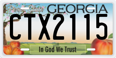 GA license plate CTX2115