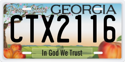 GA license plate CTX2116