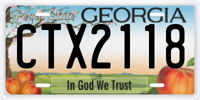 GA license plate CTX2118