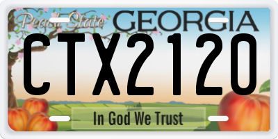 GA license plate CTX2120