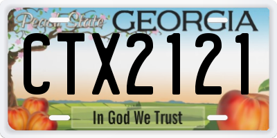 GA license plate CTX2121