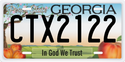 GA license plate CTX2122