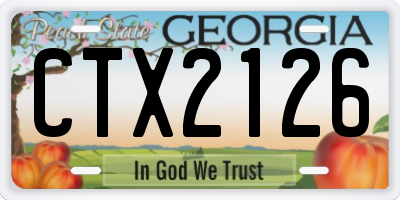 GA license plate CTX2126
