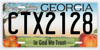 GA license plate CTX2128