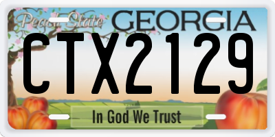 GA license plate CTX2129