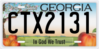 GA license plate CTX2131
