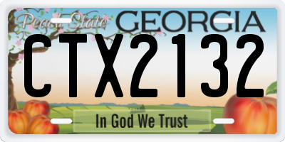 GA license plate CTX2132