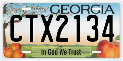 GA license plate CTX2134
