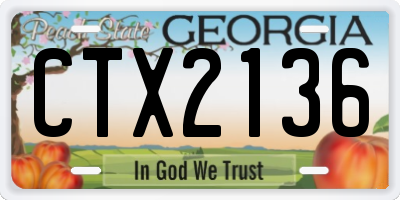 GA license plate CTX2136