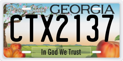GA license plate CTX2137