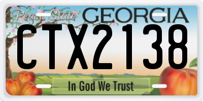 GA license plate CTX2138