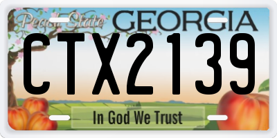 GA license plate CTX2139
