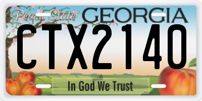 GA license plate CTX2140