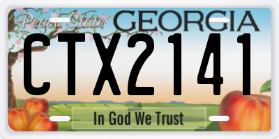 GA license plate CTX2141