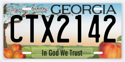 GA license plate CTX2142