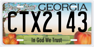 GA license plate CTX2143