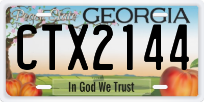 GA license plate CTX2144