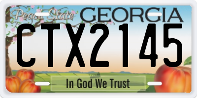GA license plate CTX2145