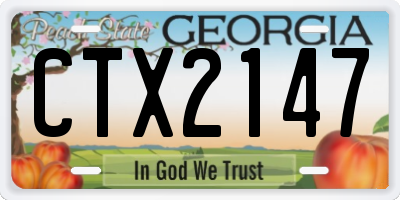 GA license plate CTX2147