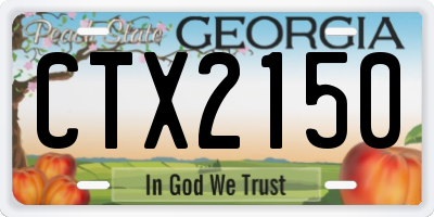 GA license plate CTX2150