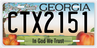 GA license plate CTX2151