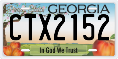 GA license plate CTX2152