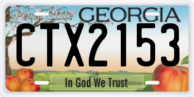 GA license plate CTX2153
