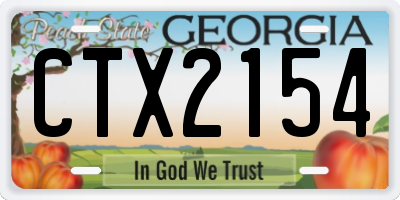 GA license plate CTX2154