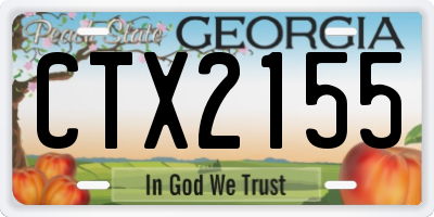 GA license plate CTX2155