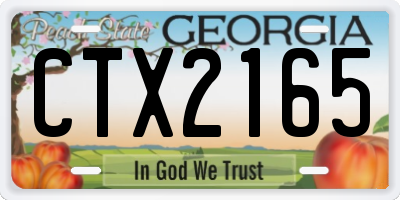 GA license plate CTX2165