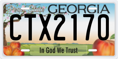 GA license plate CTX2170