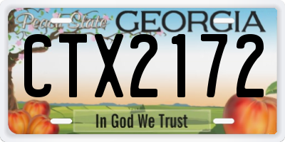 GA license plate CTX2172