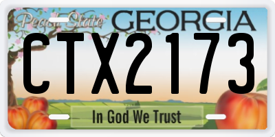 GA license plate CTX2173
