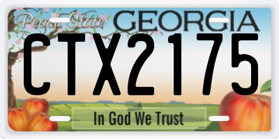 GA license plate CTX2175