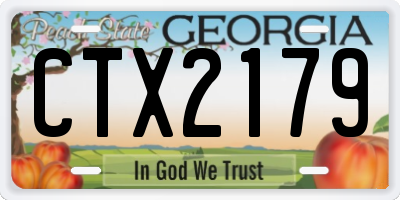 GA license plate CTX2179