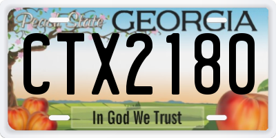 GA license plate CTX2180