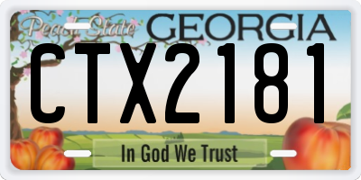 GA license plate CTX2181