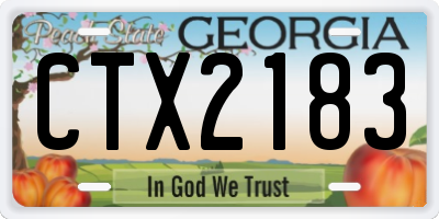 GA license plate CTX2183
