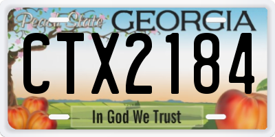 GA license plate CTX2184