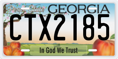GA license plate CTX2185