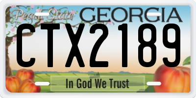 GA license plate CTX2189
