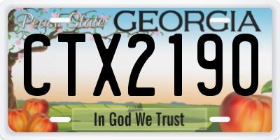 GA license plate CTX2190