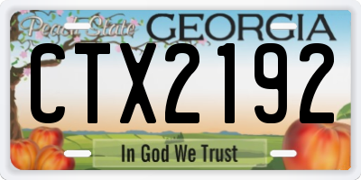 GA license plate CTX2192