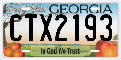 GA license plate CTX2193