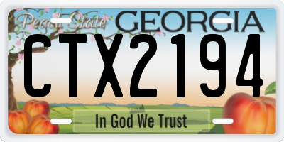 GA license plate CTX2194