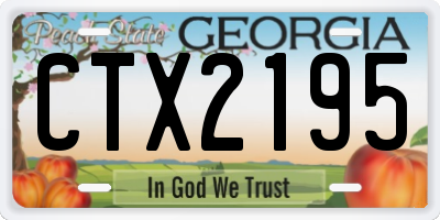 GA license plate CTX2195