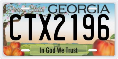GA license plate CTX2196