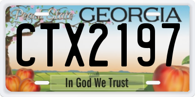 GA license plate CTX2197