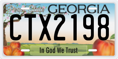GA license plate CTX2198