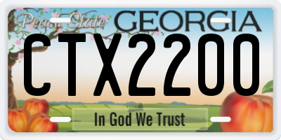 GA license plate CTX2200